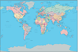 World Illustrator EPS geo-political map